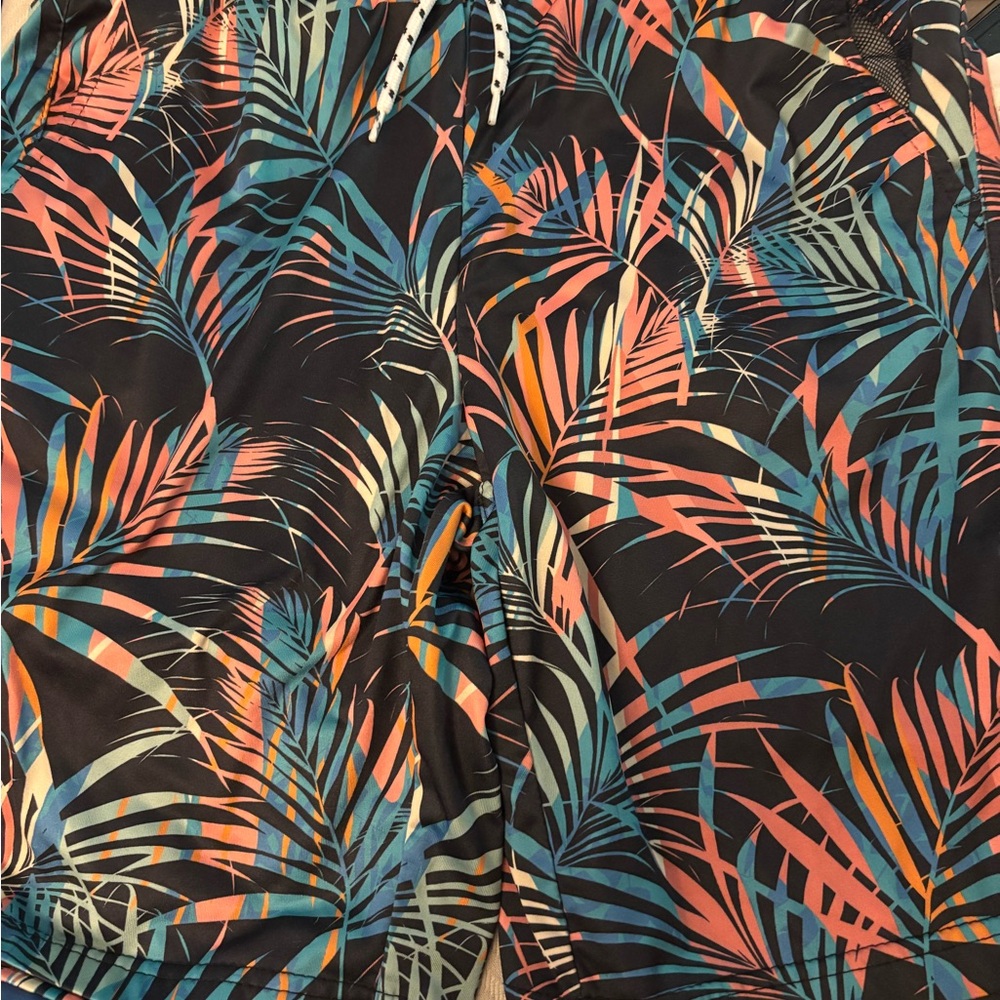 Tropical Leaf Print Shorts